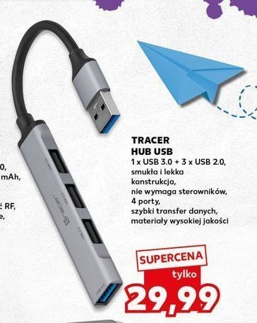 Hub usb 3.0 + usb 2.0 Tracer promocja