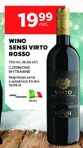 Wino Sensi virto rosso promocja w Stokrotka