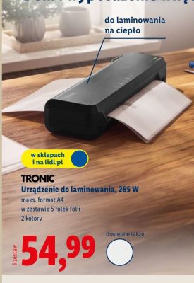 Urządzenie do laminowania Tronic, 265 W promocja w Lidl
