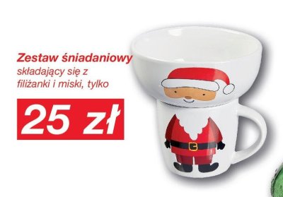Zestaw śniadaniowy składający się z filiżanki i miski promocja w KiK