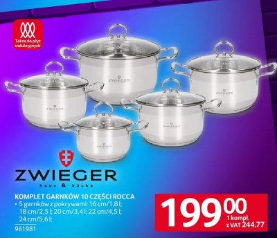 Komplet garnków Zwieger KOMPLET GARNKÓW 10 CZĘŚCI ROCCA promocja w Selgros