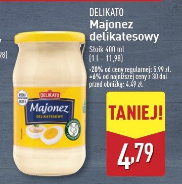 Majonez delikatesowy Delikato promocja w Aldi