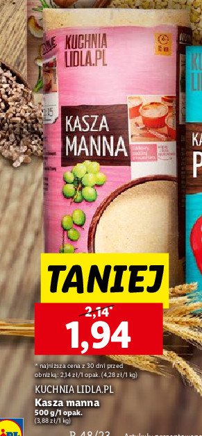 Kasza manna Kuchnia lidla.pl promocja