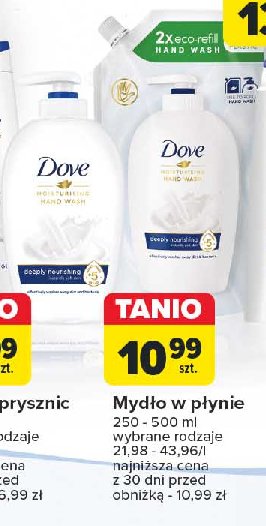 Mydło w płynie Dove caring hand wash promocja