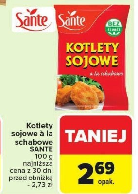Kotlety sojowe à la schabowe Sante 200 g promocja w Carrefour Market
