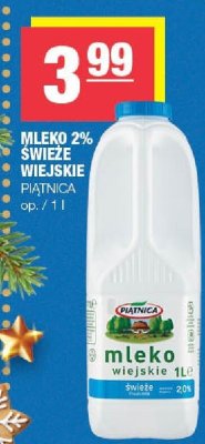Mleko 2% świeże wiejskie Piątnica promocja w SPAR