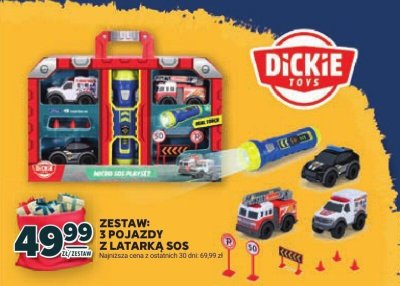 Zestaw 3 pojazdy z latarką SOS Dickie Toys promocja w Stokrotka