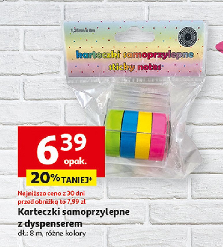 Karteczki samoprzylepne z dyspenserem 8 m promocja