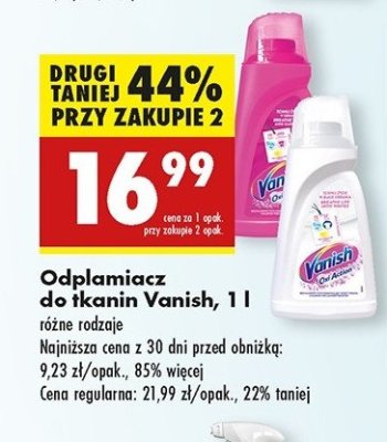 Odplamiacz w płynie white Vanish promocja