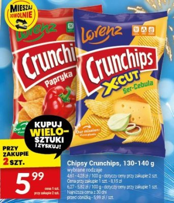 Chipsy Crunchips, 130-140 g promocja w Twój Market