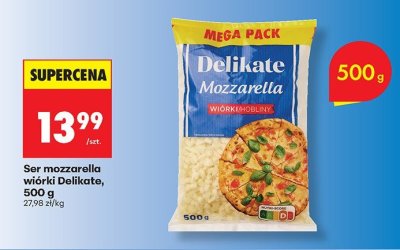 Ser mozzarella wiórki Delikate 500g promocja w Biedronka
