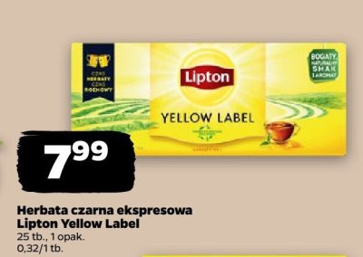 Herbata czarna ekspresowa Yellow Label promocja w Netto