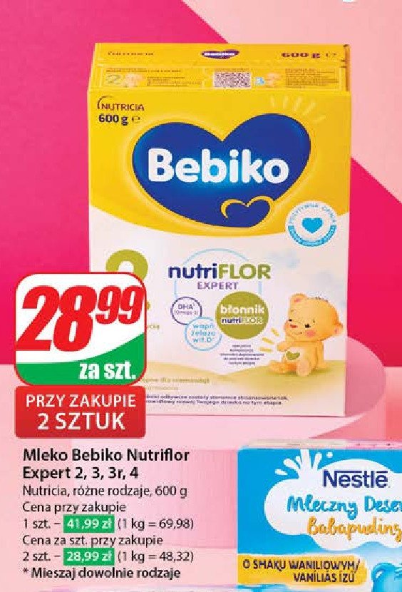 Mleko 4 BEBIKO NUTRIFLOR promocja w Dino