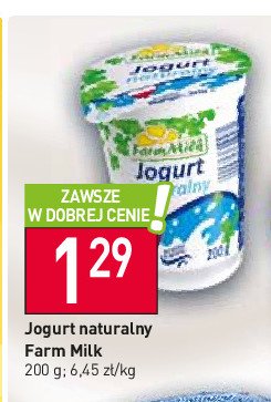 Jogurt naturalny Farm milk promocja
