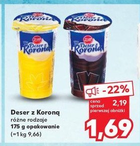 Deser czekoladowy z bitą śmietaną Zott deser z koroną promocja