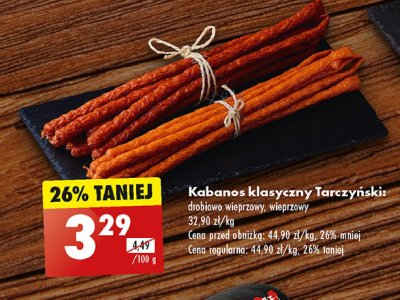 Kabanosy drobiowo- wieprzowe Tarczyński promocja