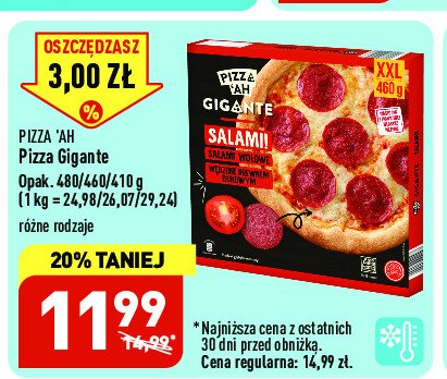 Pizza mozzarella PIZZ'AH promocja