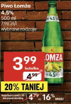Piwo Łomża 4.5% 0.5l promocja w Delikatesy Centrum