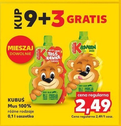 Mus banan-jabłko Kubuś promocja