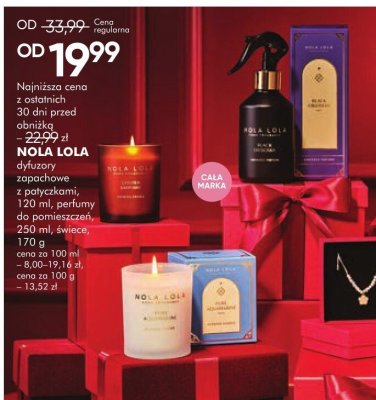 Świece NOLA LOLA dyfuzory zapachowe z patyczkami, 120 ml, perfumy do pomieszczeń, 250 ml, świece, 170 g promocja w Super-Pharm
