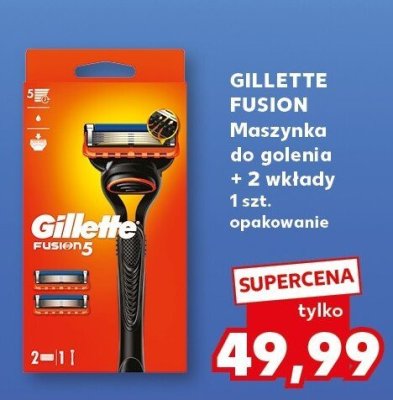 Maszynka do golenia GILLETTE FUSION +2 wkłady 1 szt. opakowanie promocja w Kaufland
