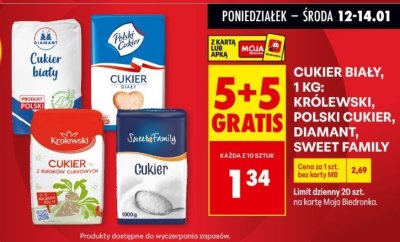 Cukier biały promocja w Biedronka