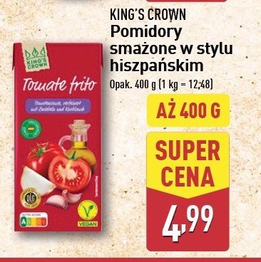 Pomidory smażone w stylu hiszpańskim King's crown (aldi) promocja w Aldi