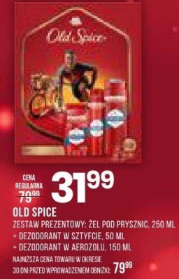Zestaw prezentowy Old Spice żel pod prysznic, 250 ml + dezodorant w sztyfcie, 50 ml + dezodorant w aerozolu, 150 ml promocja w Drogerie Natura