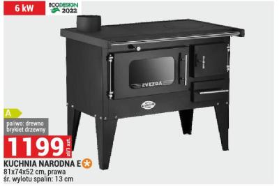 KUCHNIA NARODNA E 81x74x52 cm, prawa śr. wylotu spalin: 13 cm promocja w Merkury Market