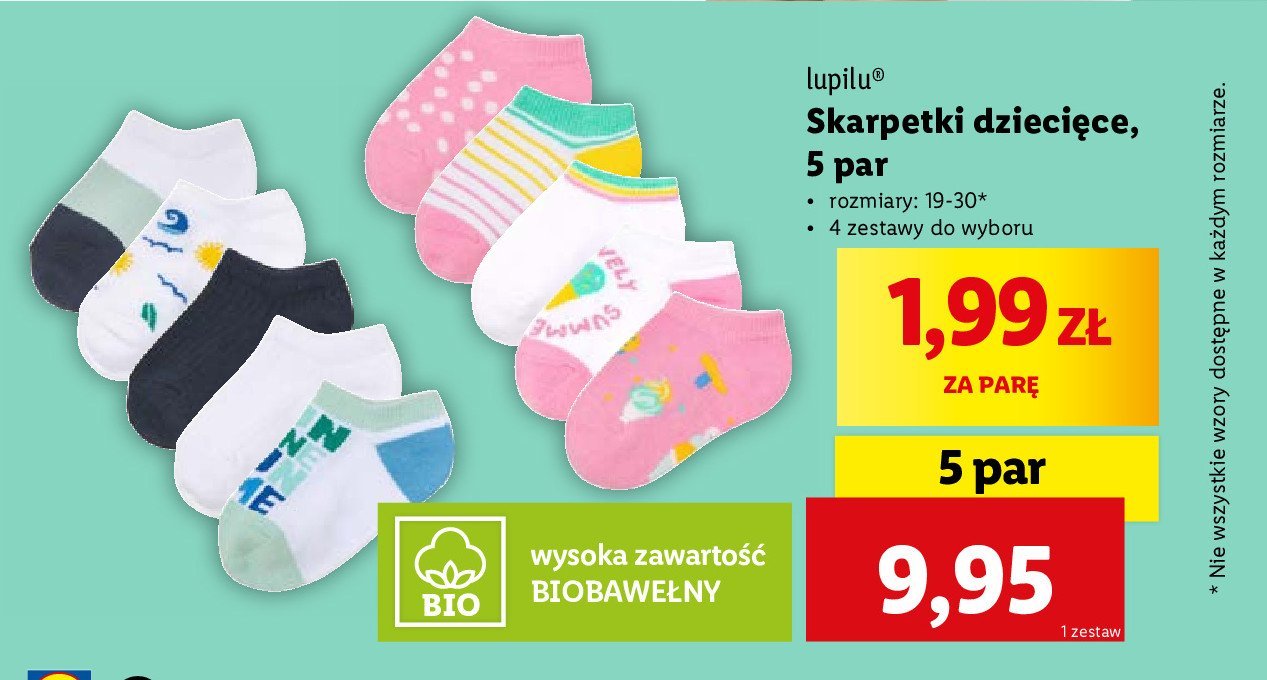 Skarpetki dziecięce Lupilu promocja w Lidl