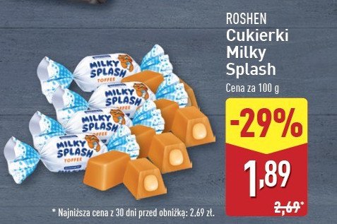 Cukierki Milky splash toffee promocja w Aldi