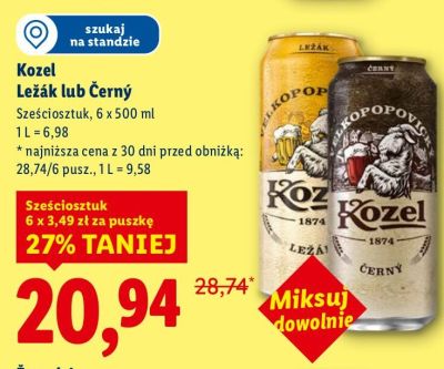 Piwo Kozel Lezak 6-pak promocja w Lidl