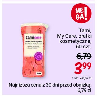 Płatki kosmetyczne kwadraty Tami my care promocja