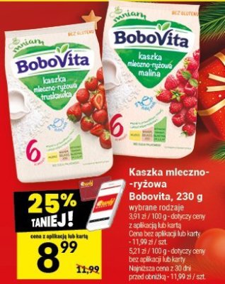 Kaszka mleczno-ryżowa Bobovita promocja w Twój Market