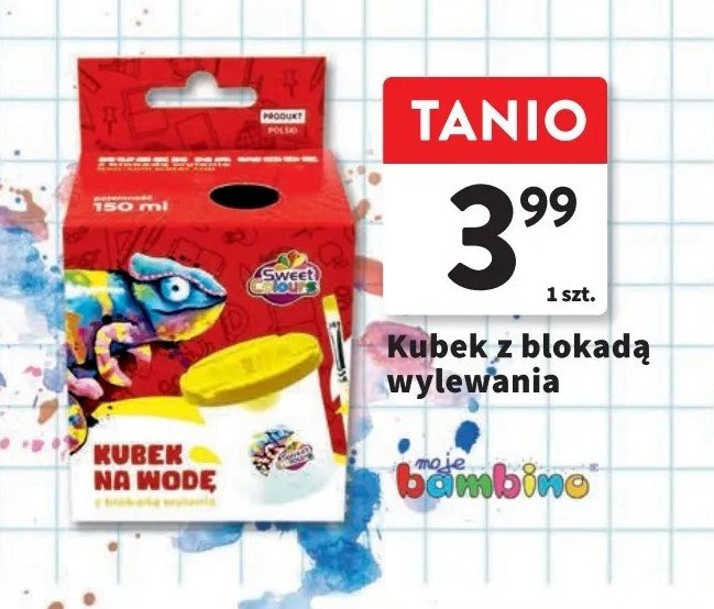 Kubek na wodę z blokadą wylewania Sweet colours promocja