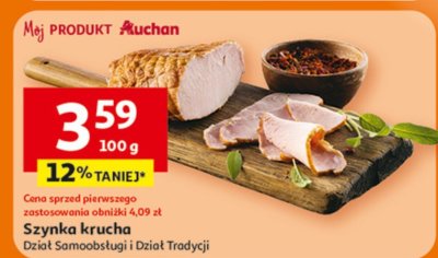 Szynka krucha Dział Samoobsługi i Dział Tradycji promocja w Auchan