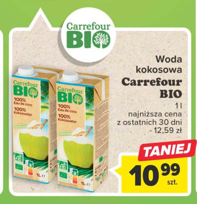 Woda kokosowa Carrefour bio promocja