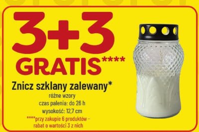 Znicz szklany zalewany różne wzory 3+3 GRATIS promocja w POLOmarket