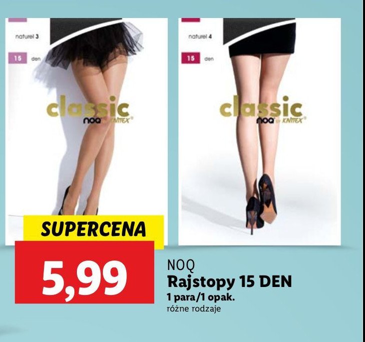 Rajstopy classic 15 den Noq promocja