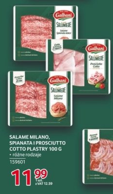 Salame Milano, Spianata i Prosciutto Cotto plastry 100 g różne rodzaje promocja w Selgros