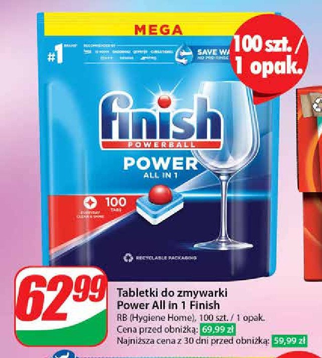 Tabletki do zmywarki Finish power all in 1 promocja w Dino