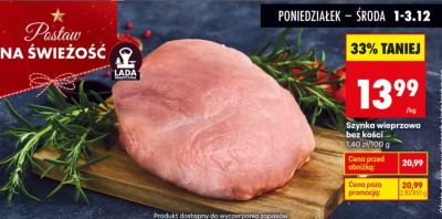 Szynka wieprzowa bez kości promocja w Biedronka