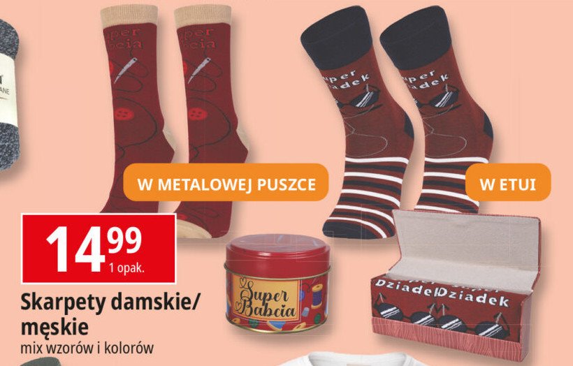 Skarpety damskie w metalowej puszce promocja w Leclerc