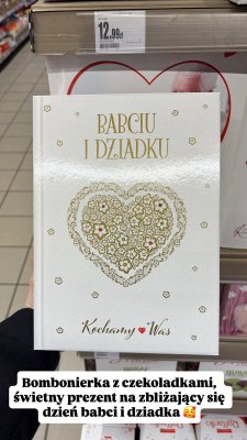 Bombonierka Babciu i Dziadku z czekoladkami promocja w Intermarche