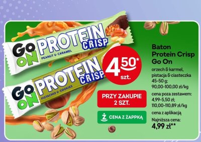 Baton Protein Crisp Go On pistacja & ciasteczka promocja w Żabka