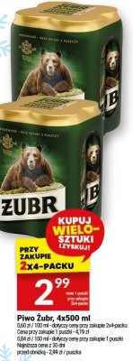 Piwo Żubr, 4x500 ml promocja w Twój Market