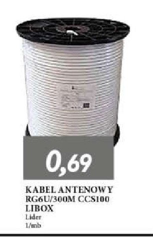 Kabel antenowy rg6u/300m ccs100 Libox promocja