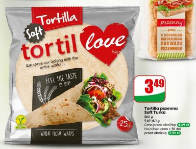 Tortilla pszenna Soft Turka promocja w Dino