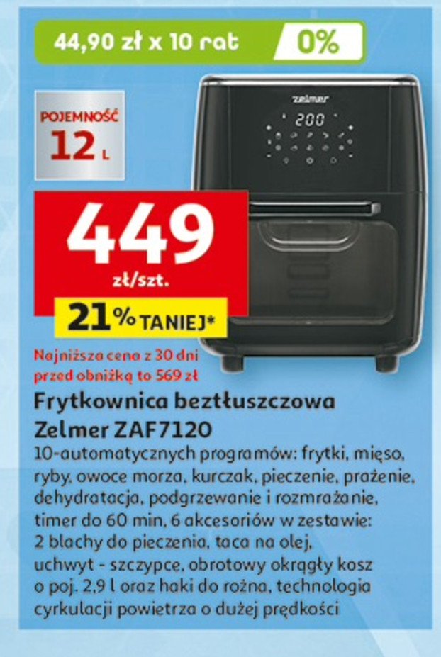 Frytkownica beztłuszczowa zaf7120 Zelmer promocja