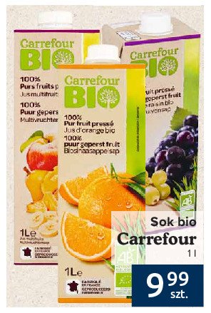 Sok wieloowocowy Carrefour bio promocja